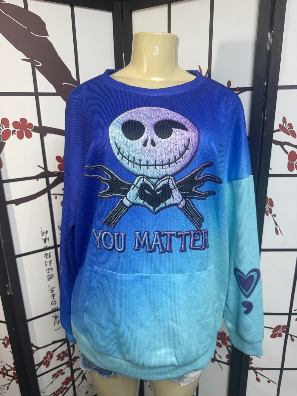 Blue Ombre 'You Matter' Graphic Men's Sweatshirtgggt